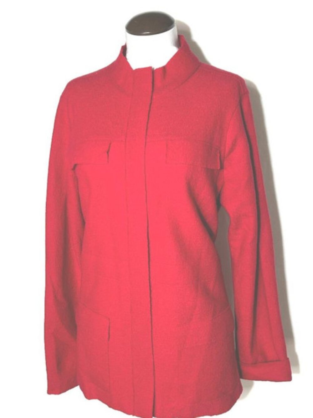 NEW Pendleton Merino Wool Cherry Red Cardigan Sweater Full Zip sz Womens Large